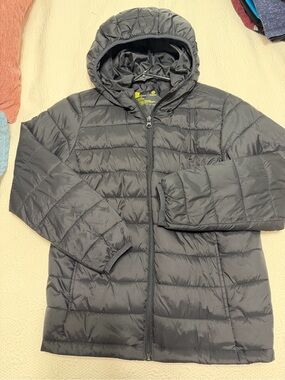 Xersion Men's Black Hooded Quilted Puffer Jacket